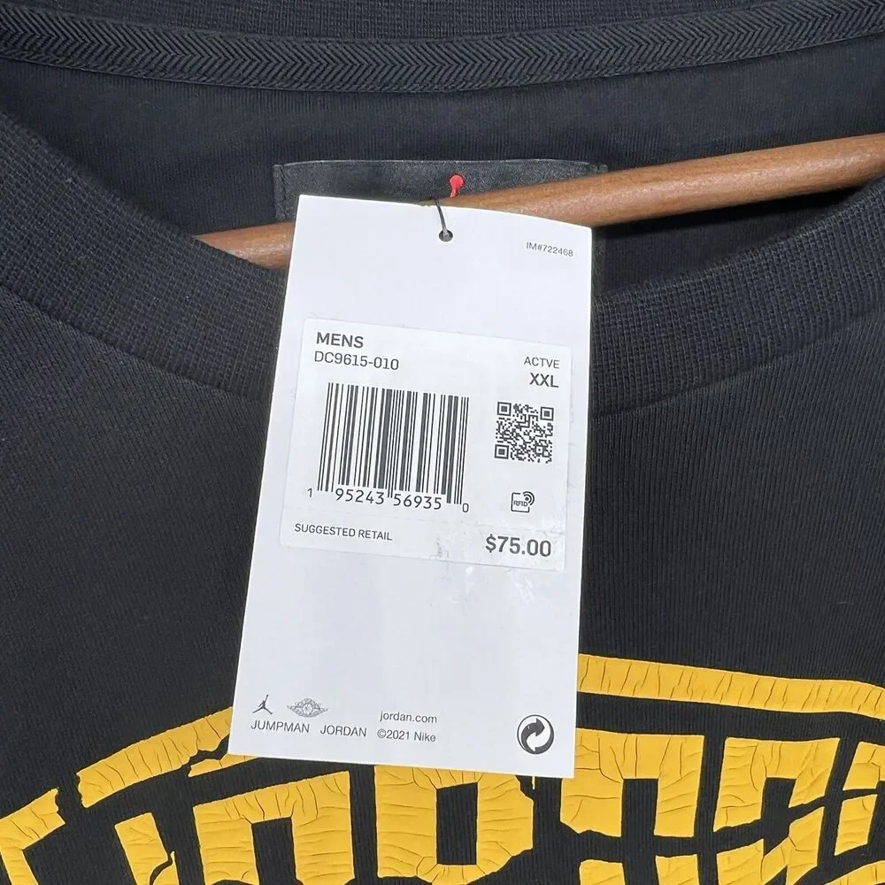 NEW Air Jordan Sport DNA Fleece Artwork Crewneck 2XL Black Mens DC9615-010